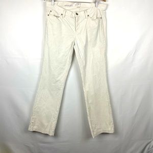 LOFT Off-White Corduroy Modern Boot Pants Women 12